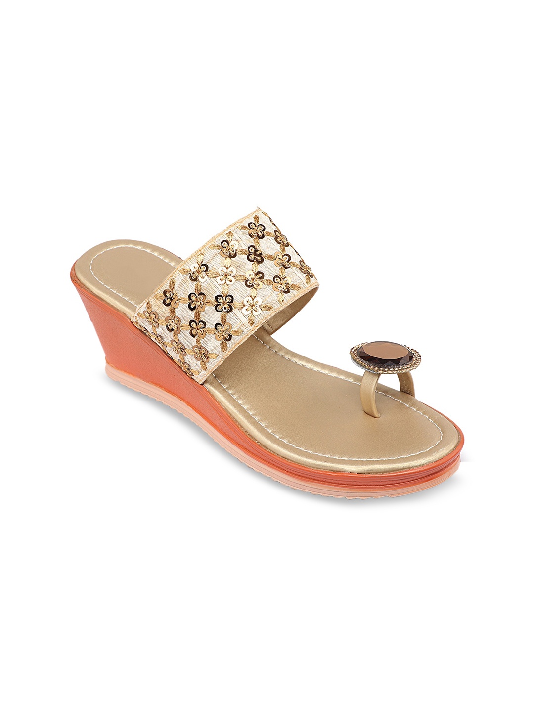 

Myra Women Beige Embroidered Wedge Heels
