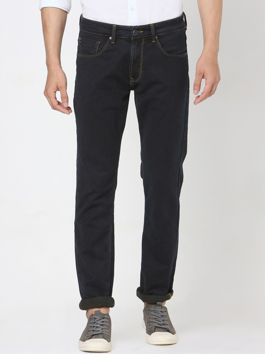 

SPYKAR Men Navy Blue Pure Cotton Slim Fit Jeans