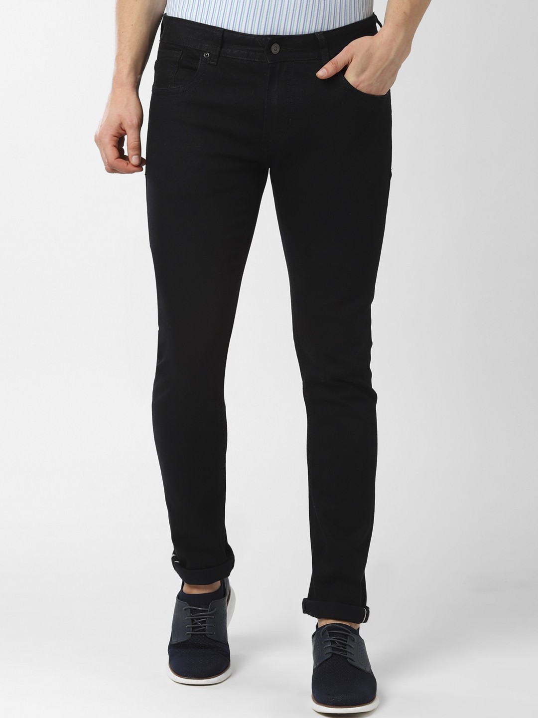 

Peter England Casuals Men Black Skinny Fit Mid-Rise Clean Look Jeans