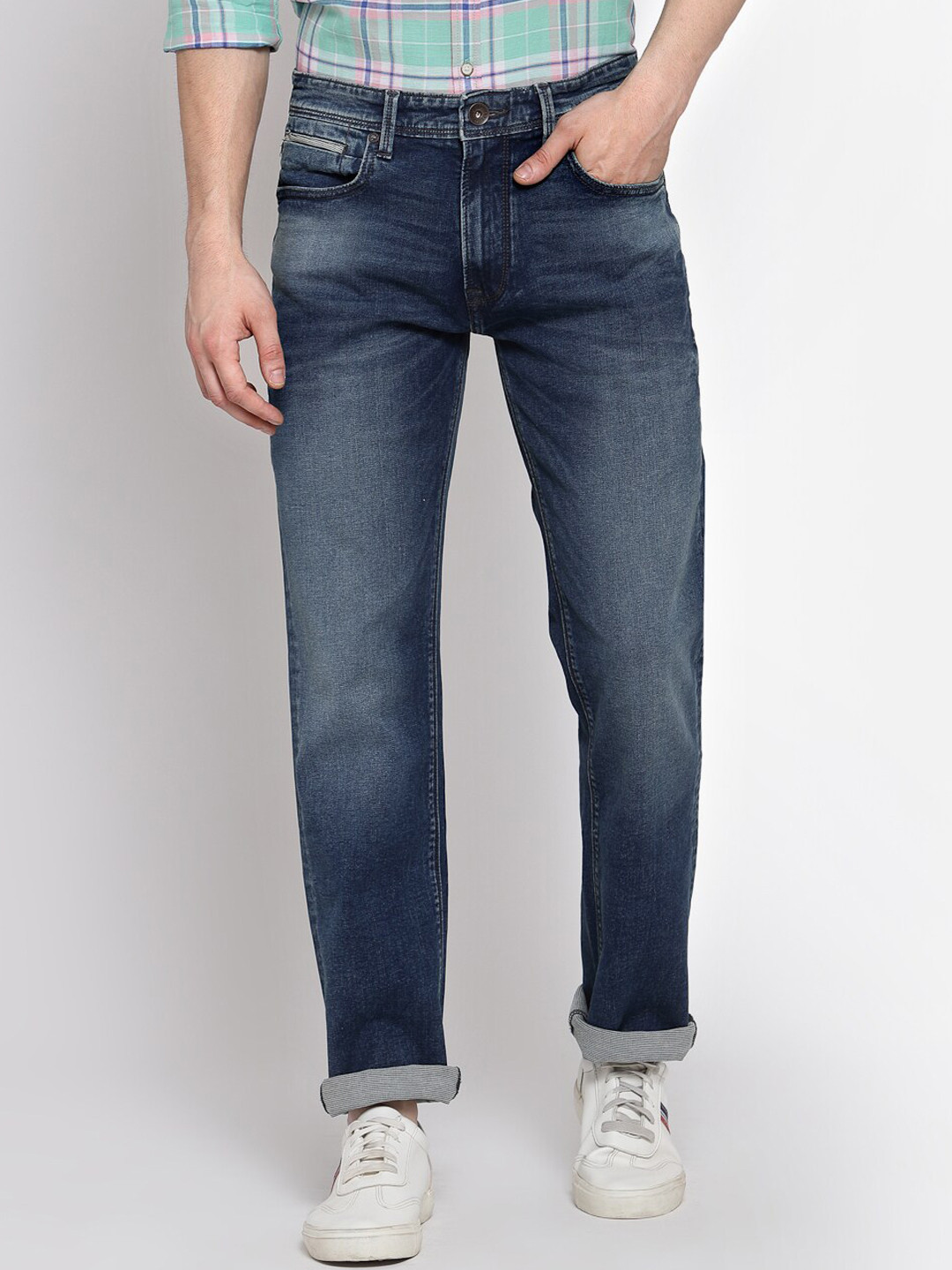 

Pepe Jeans Men Blue Regular Fit Mid-Rise Clean Look Jeans