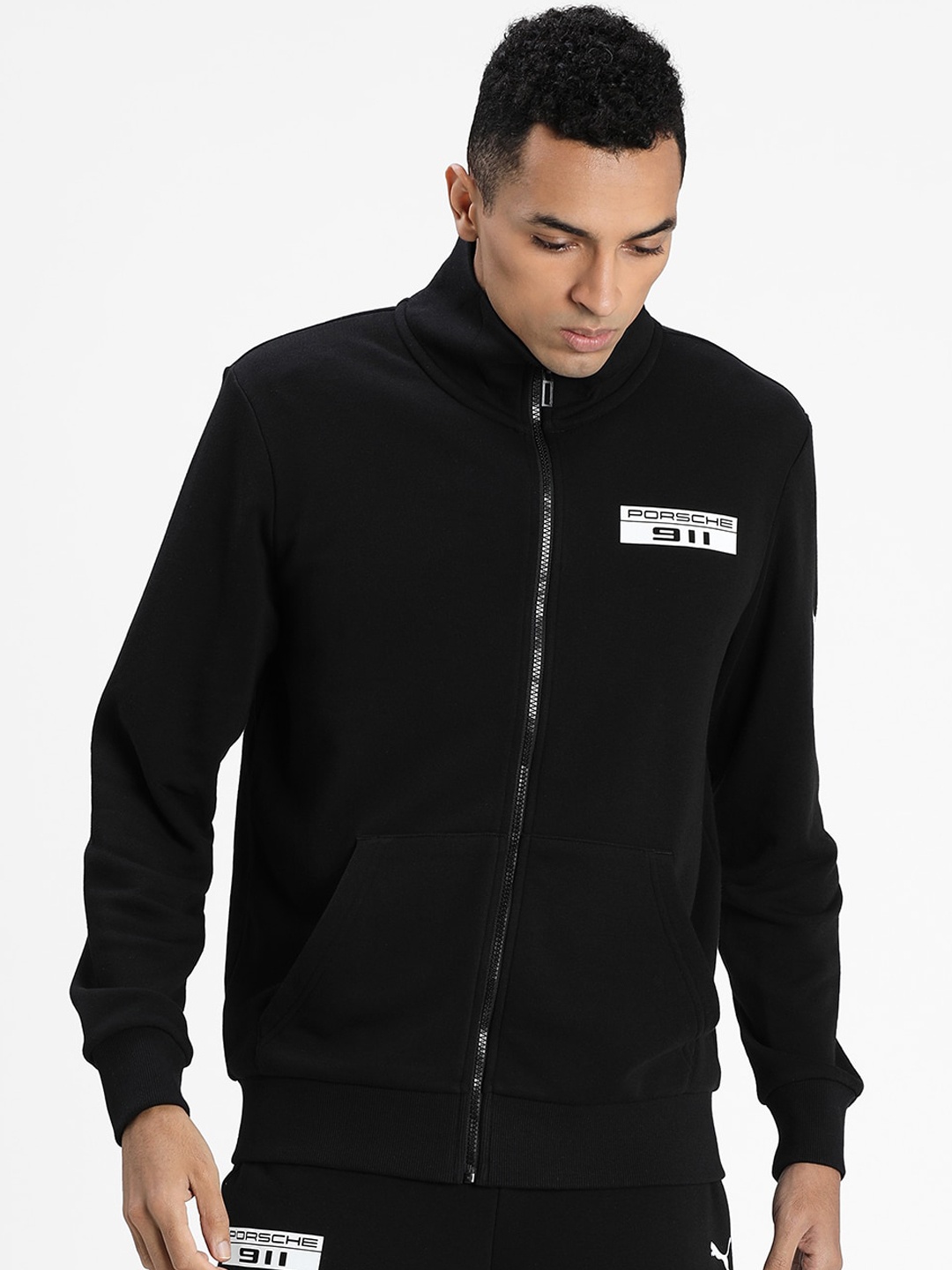

Puma Men Black Solid Porsche Legacy Base Sweat Jacket