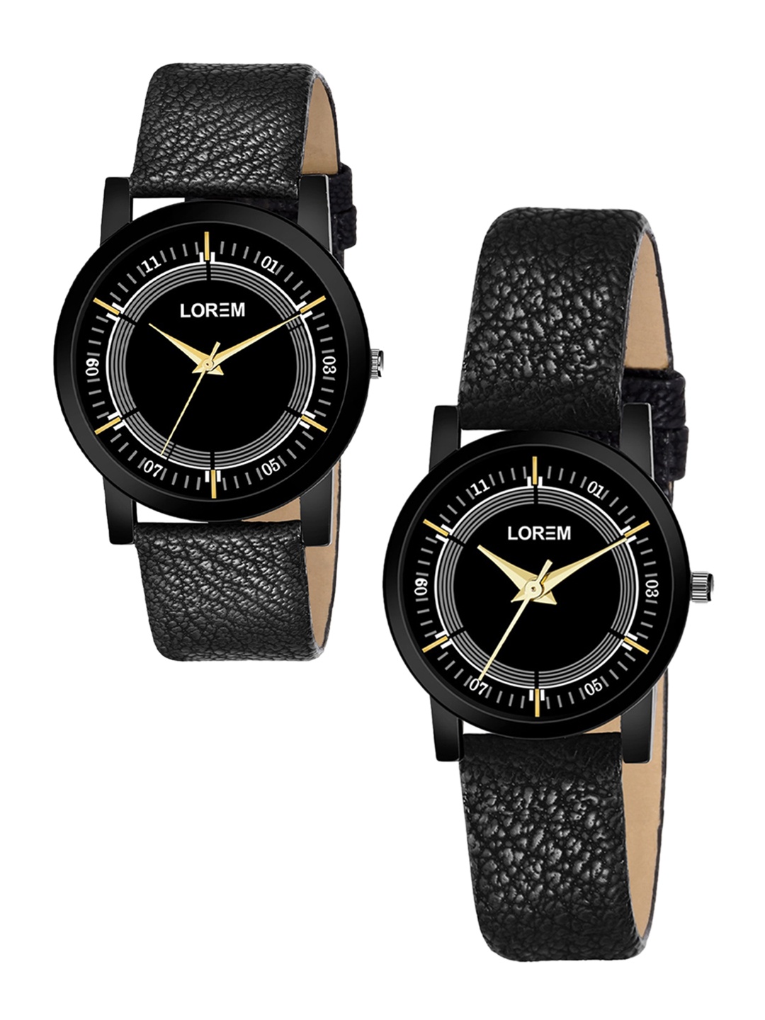 

LOREM Unisex Black Analogue Watch