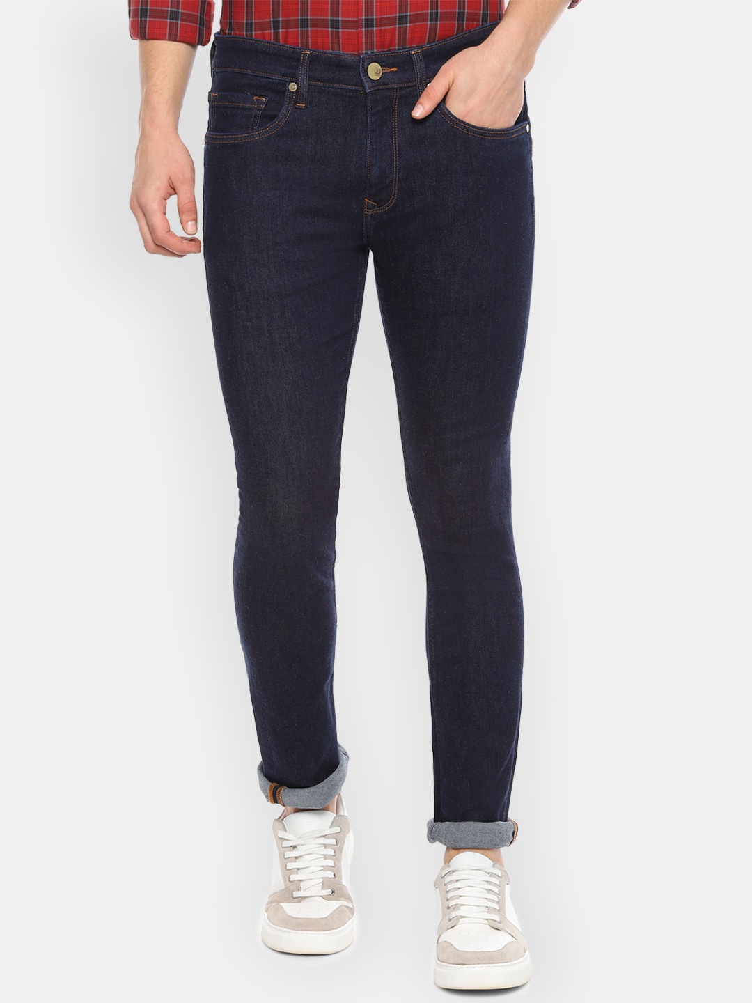 

Louis Philippe Jeans Men Navy Blue Slim Fit Mid-Rise Clean Look Jeans