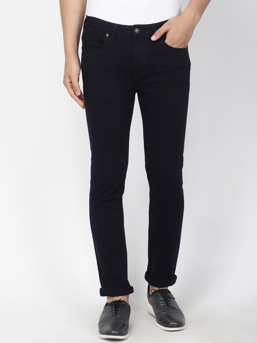 Blackberrys Men Navy Blue Yonk Skinny Fit Low-Rise Clean Look Jeans