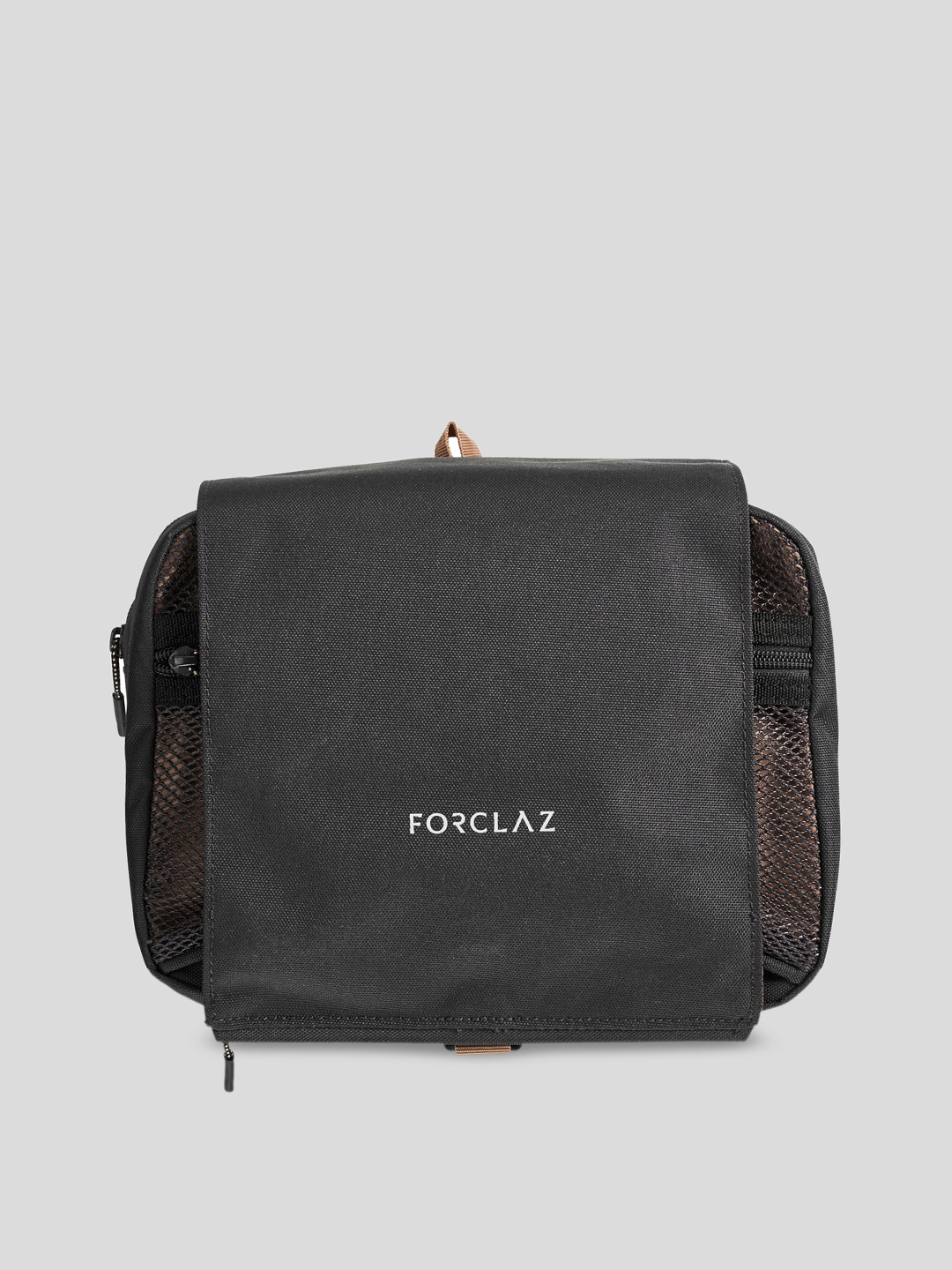 

FORCLAZ By Decathlon Unisex Black & Brown Solid Travel Trekking Wash Bag