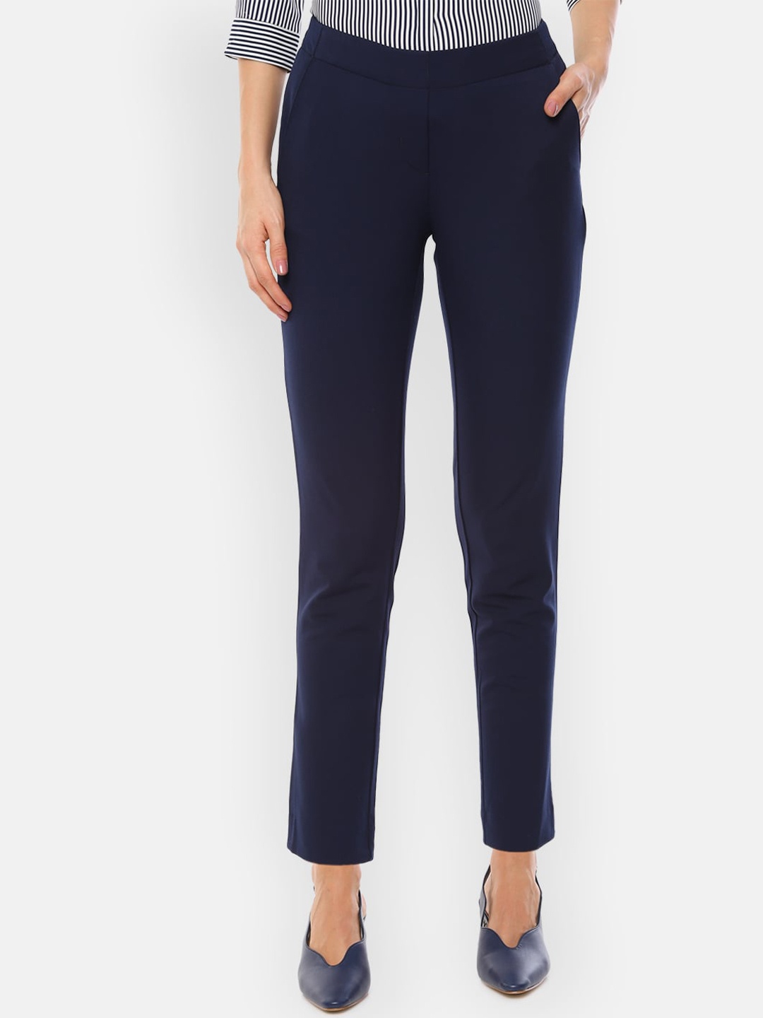 

Van Heusen Woman Navy Blue Formal Trousers