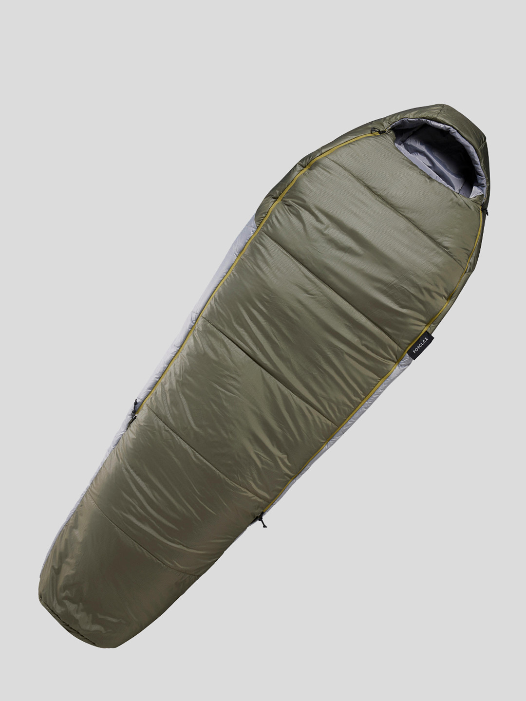 

FORCLAZ By Decathlon Olive Green Colourblocked TREK 500 5C Wadding Twinnable Sleeping Bag