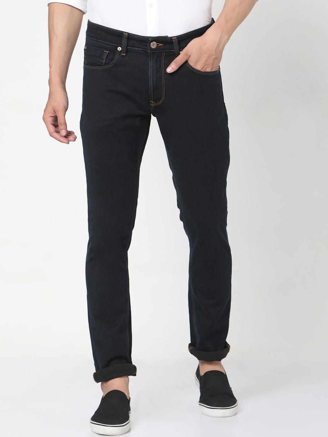 

SPYKAR Men Navy Blue Skinny Fit Low-Rise Clean Look Jeans