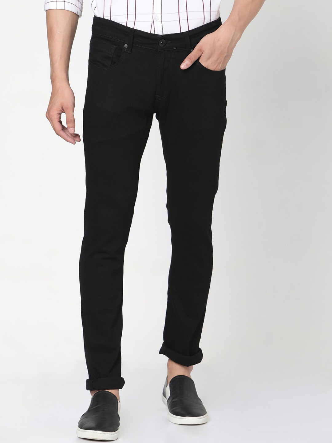

SPYKAR Men Black Skinny Fit Low-Rise Clean Look Jeans
