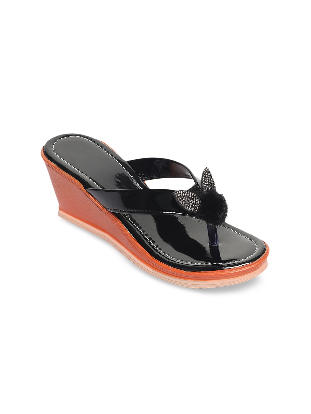 

Myra Women Black Embellished Wedge Heels