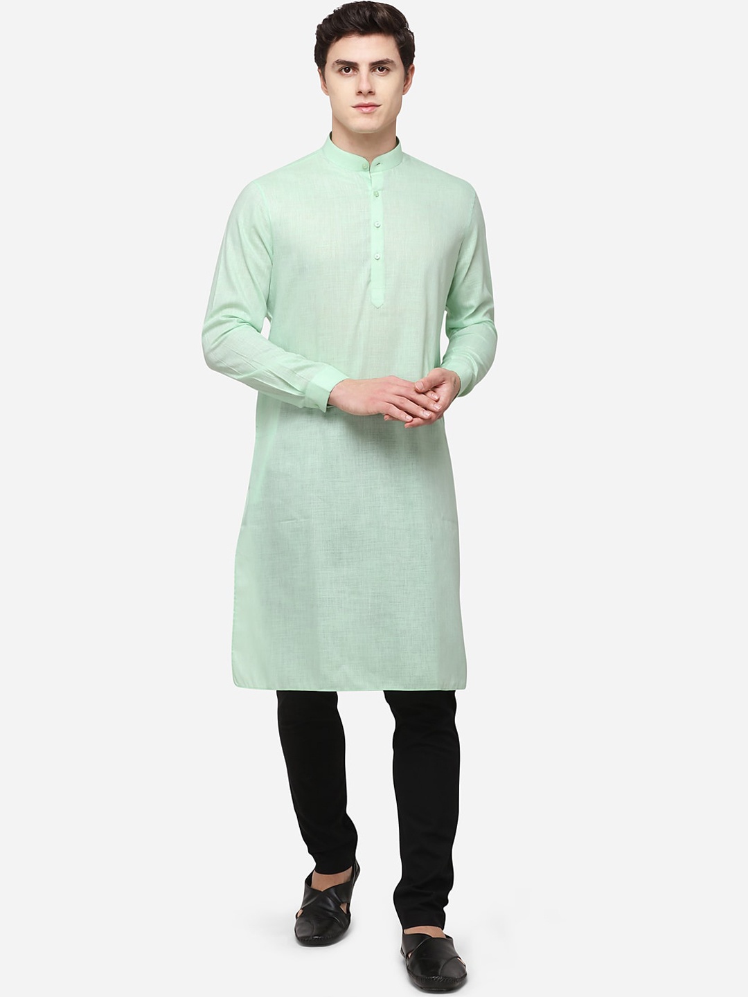 

Modi Kurta Men Green Solid Kurta