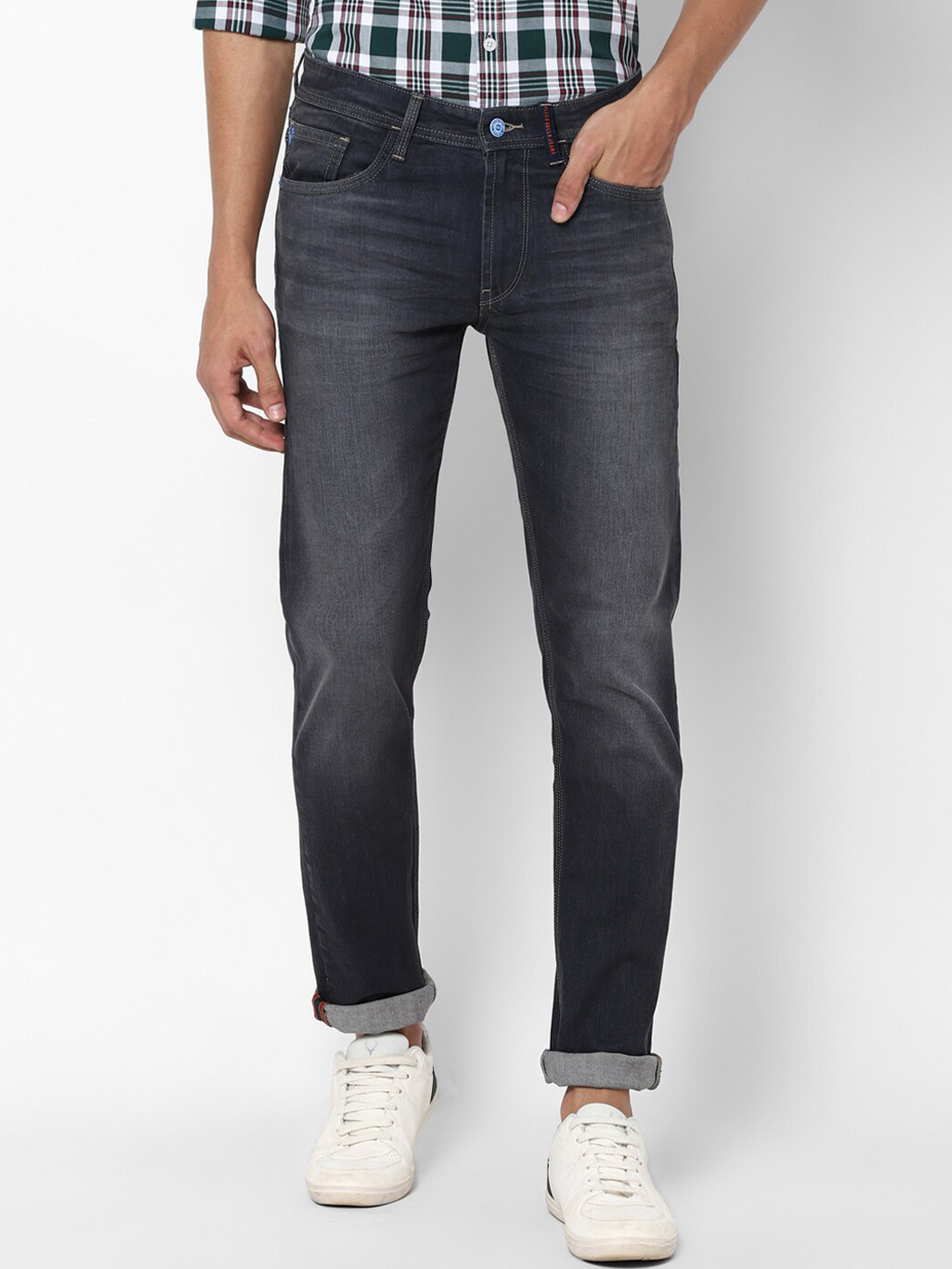 

Allen Solly Men Navy Blue Skinny Fit Mid-Rise Clean Look Jeans