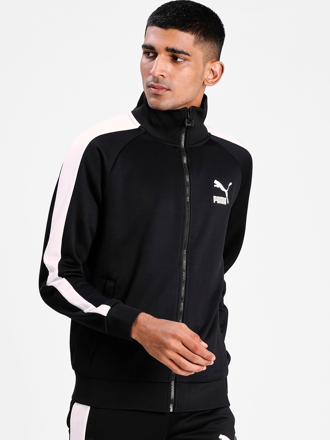 

Puma Men Black Solid Iconic T7 Track Sustainable Jacket