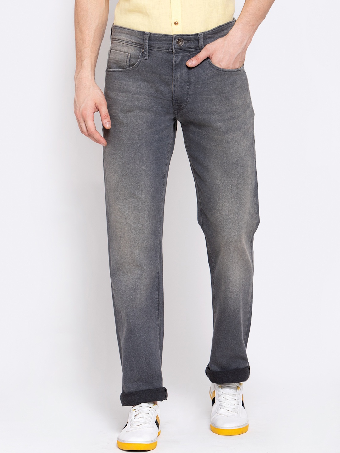 

Pepe Jeans Men Regular Fit Stretchable Jeans, Grey