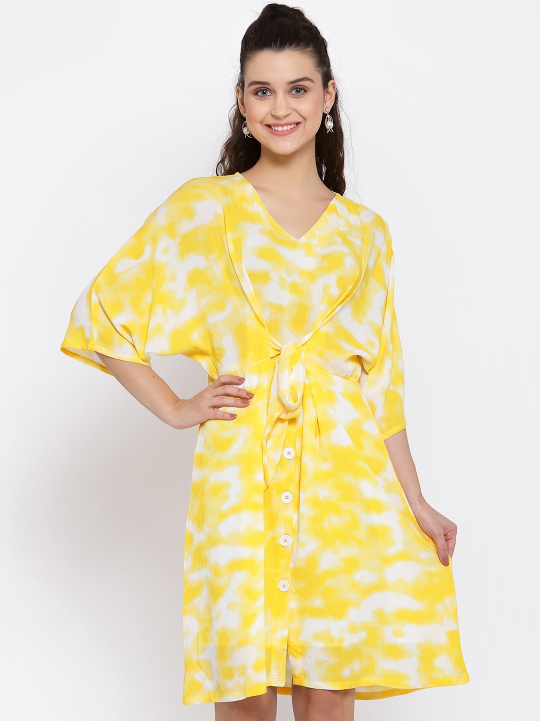 

Style Quotient Women Yellow Dyed Fit and Flare Dress