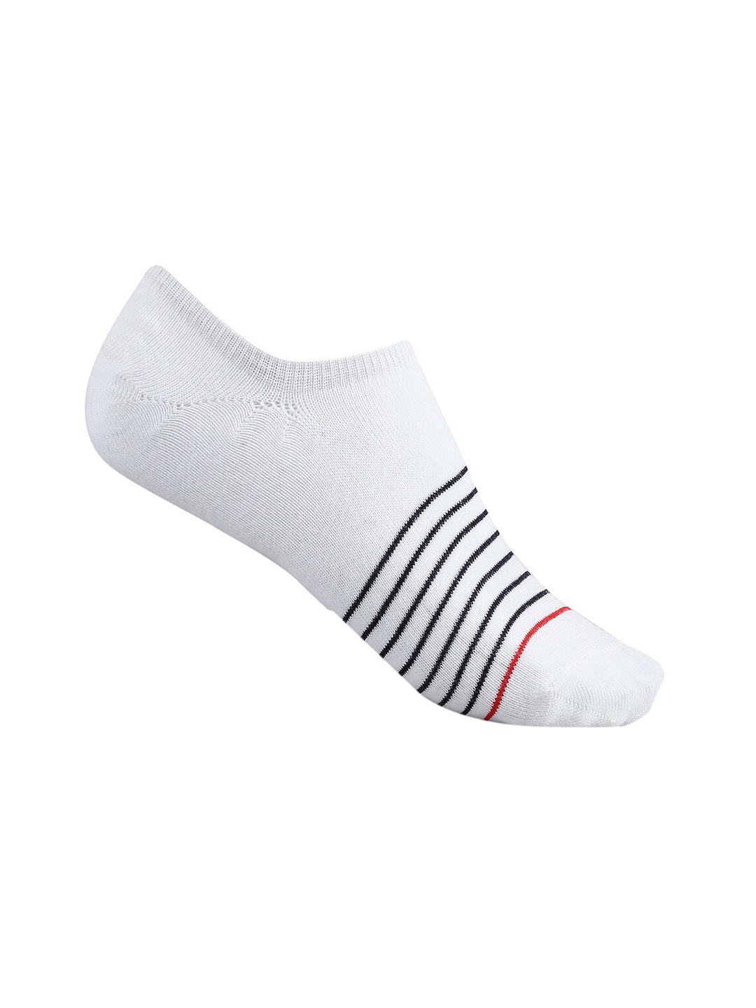 

Ajile by Pantaloons Men White & Black Striped Ankle Length Socks