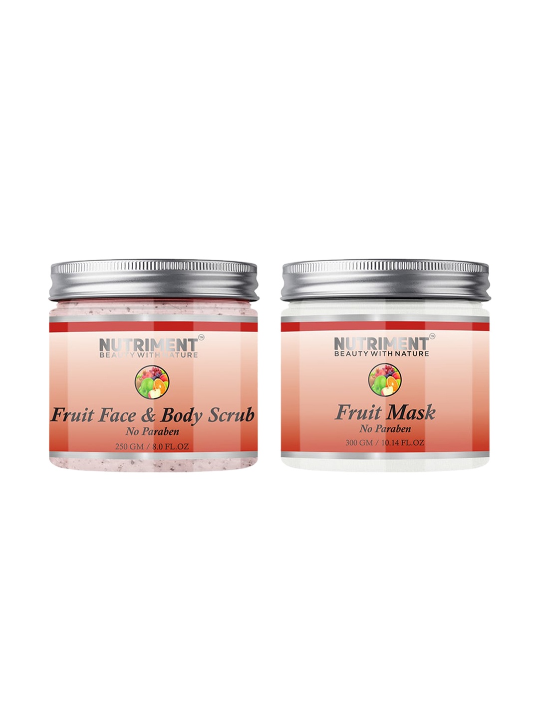 

Nutriment Fruit Scrub 250gm & Mask 300gm (Combo of 2), Transparent