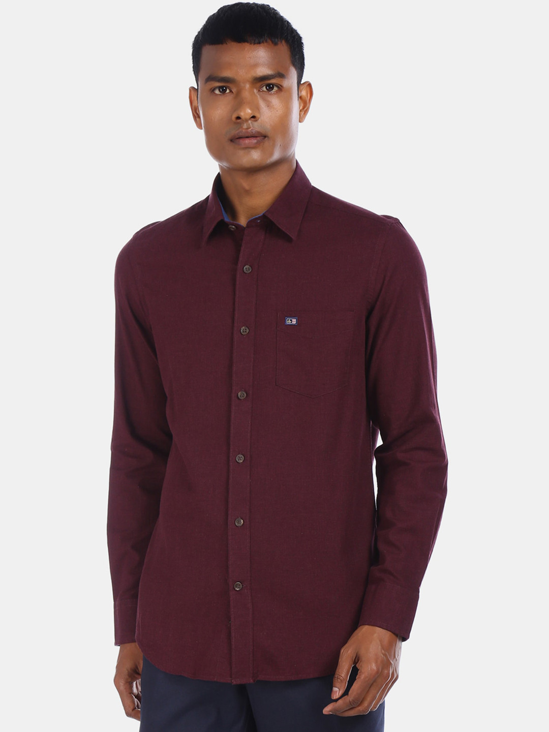 

Arrow Sport Men Maroon Cotton Solid Casual Shirt