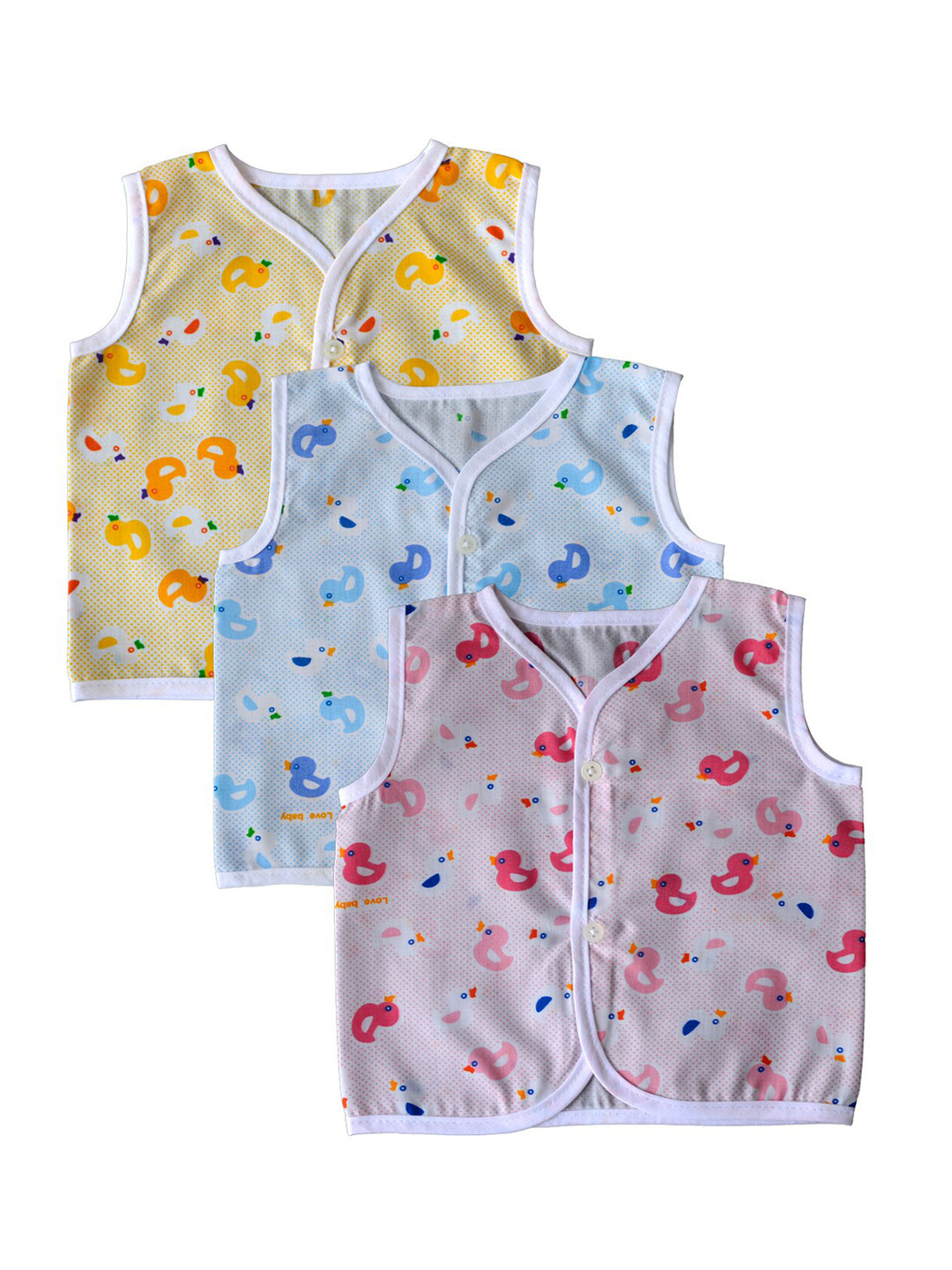 

Little Angels Infant Kids Pack Of 3 Assorted Pure Cotton Jhablas