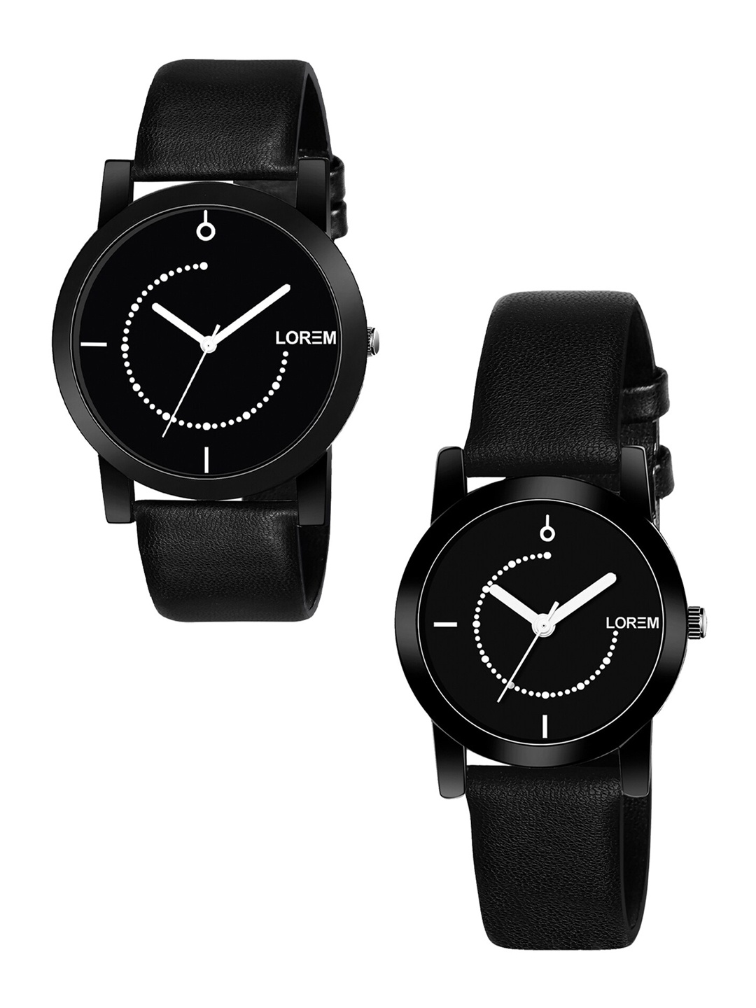 

LOREM Unisex Black Analogue Watch