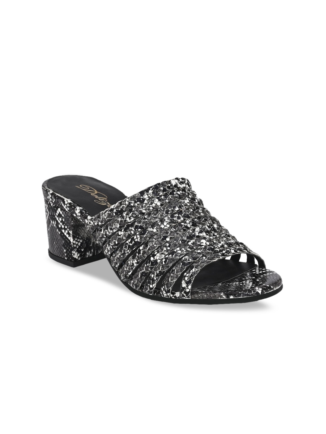Delize Women Silver-Toned Braided Heeled Mules