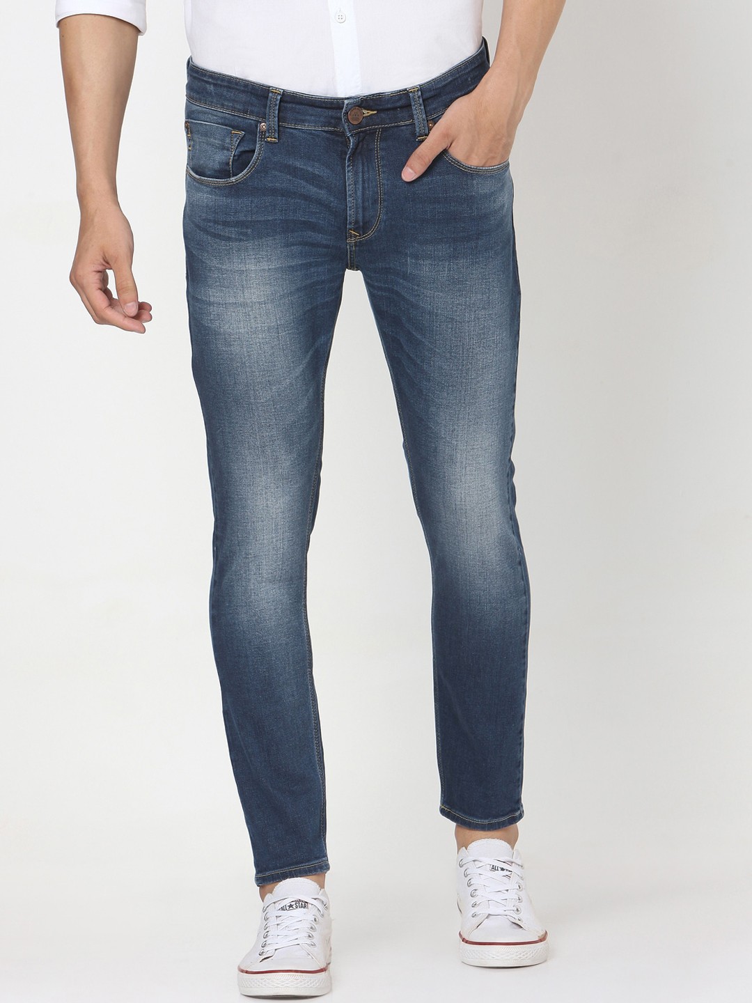 SPYKAR Men Blue Slim Fit Low-Rise Clean Look Jeans