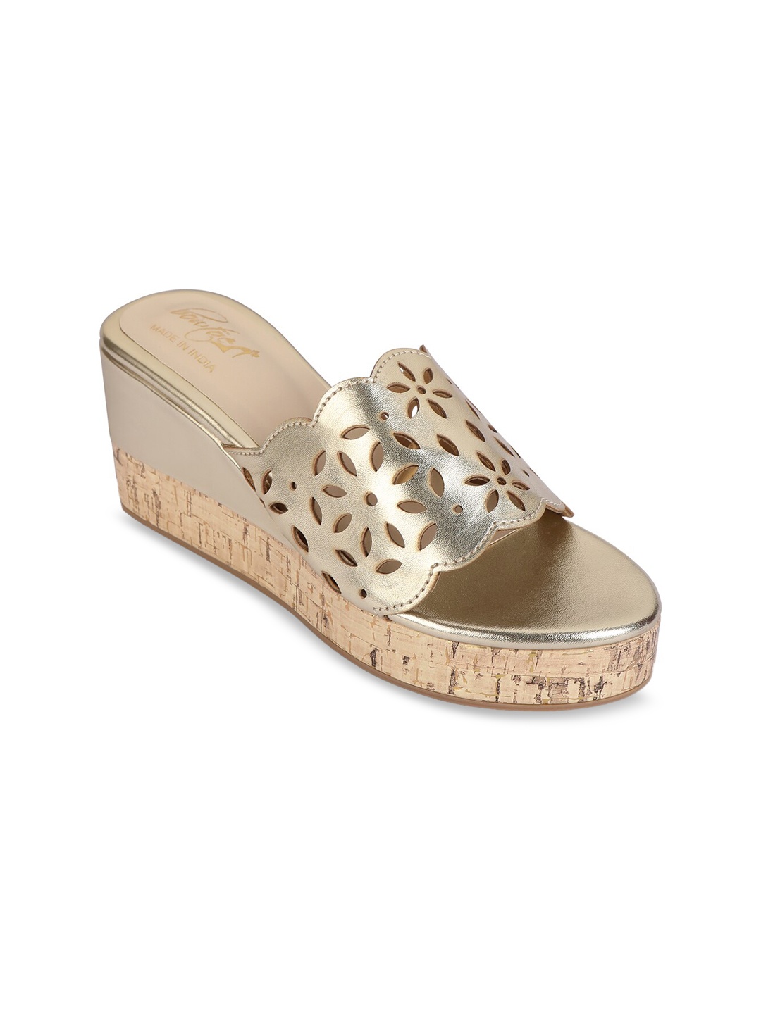 

Bowtoes Women Gold-Toned Solid Wedges