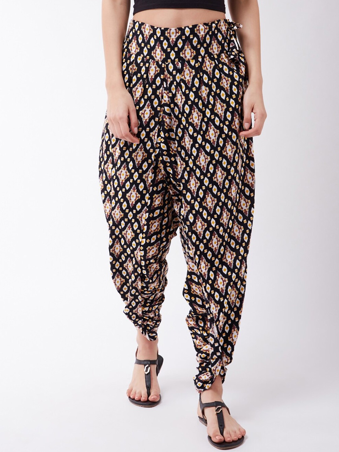 

InWeave Women Black & Beige Printed Patola Dhoti