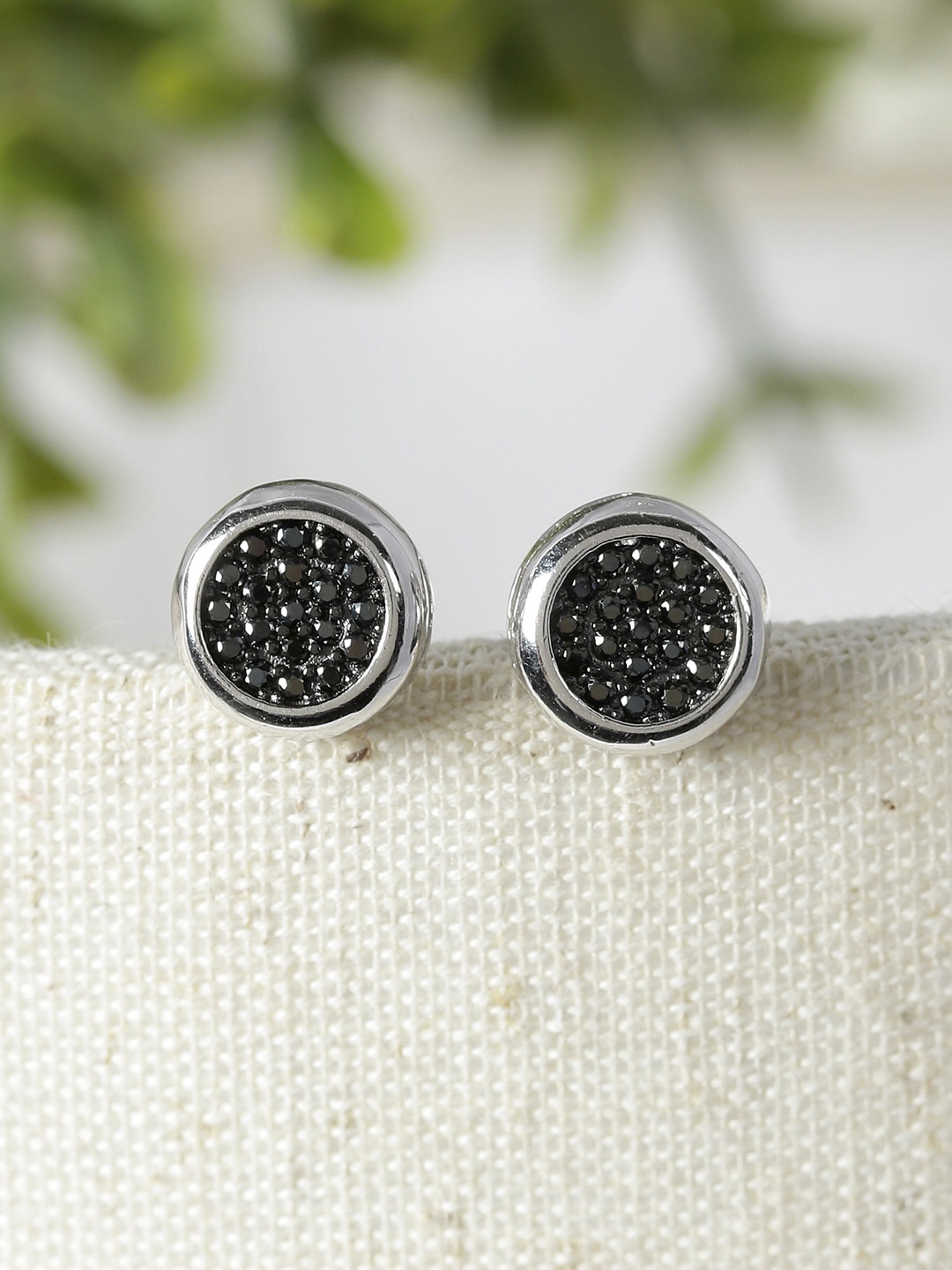 

GIVA 925 Sterling Silver Rhodium Plated Classic Black Sphere Earrings