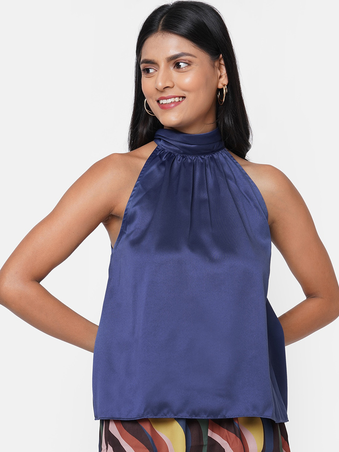 

20Dresses Blue Satin Regular Top