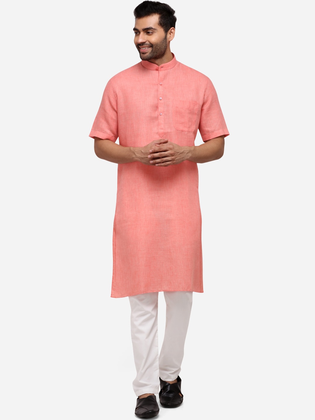 

Modi Kurta Men Pink Solid Kurta