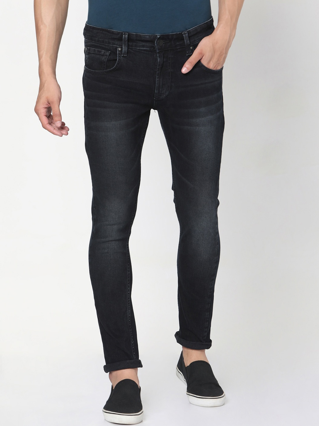 

SPYKAR Men Navy Blue Skinny Fit Low-Rise Clean Look Jeans