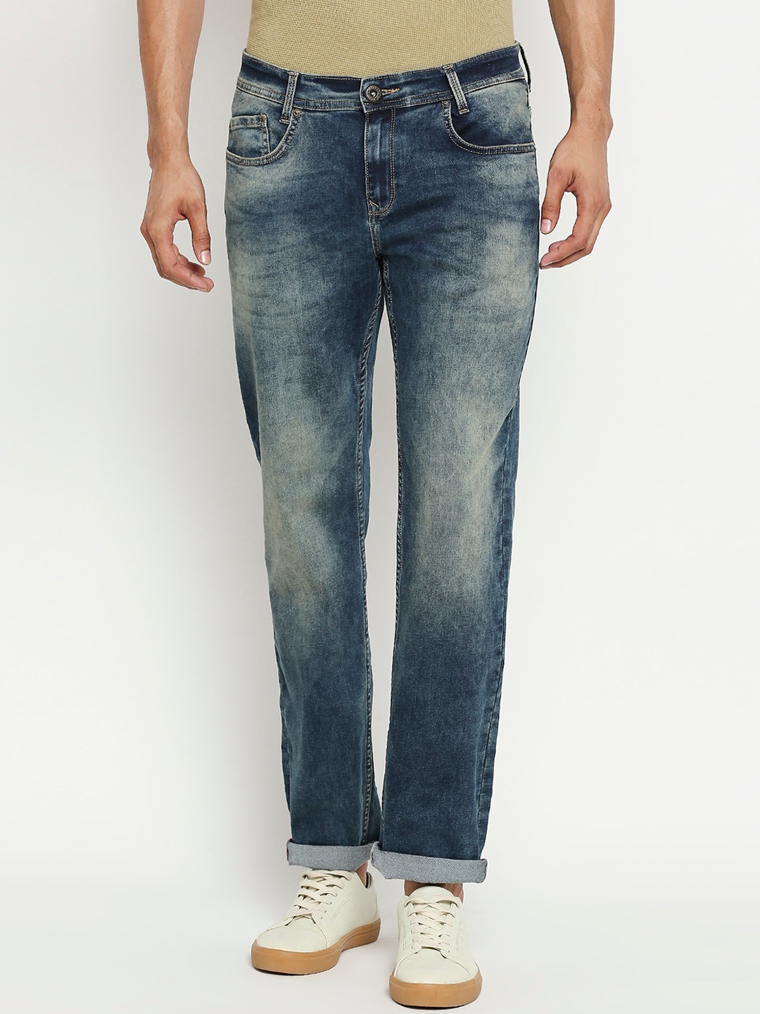 

Mufti Men Blue Mid-Rise Clean Look Non-Stretchable Regular Fit Jeans