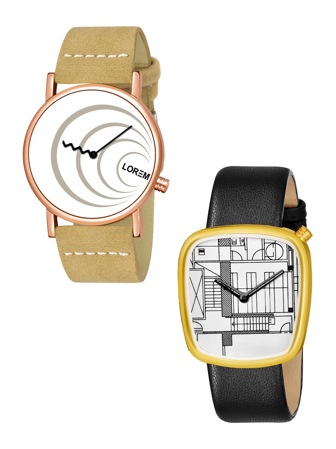 

LOREM Men Set Of 2 White Analogue Watch LR38-42