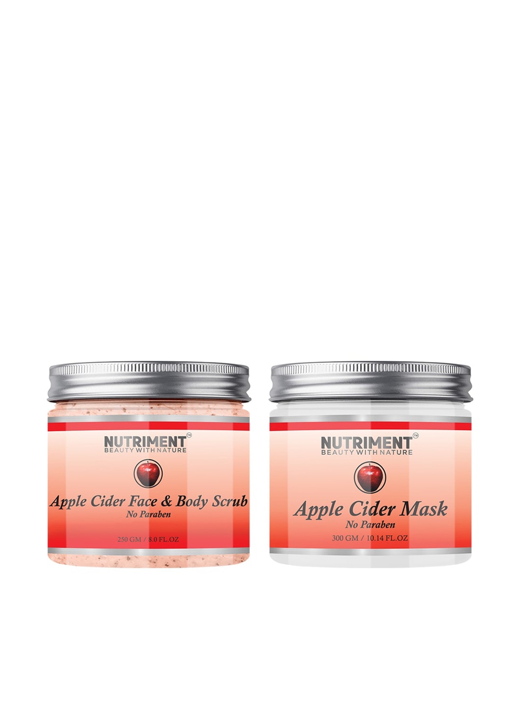 

Nutriment Pack of 2 Apple Cider Scrubs & Masks, Transparent