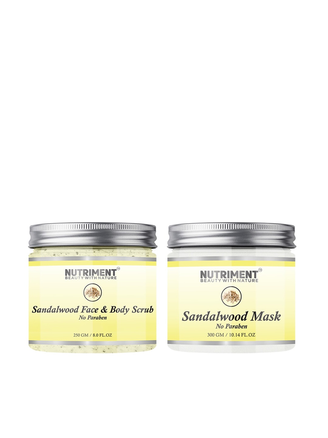 

Nutriment Pack of 2 Sandalwood Scrub & Mask - 550 g, Transparent