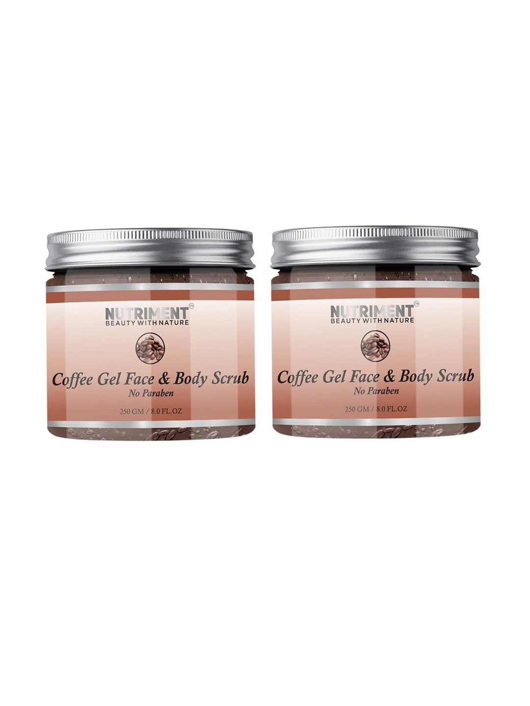 

Nutriment Pack of 2 Coffee Gel Face & Body Scrub - 250 g each, Transparent