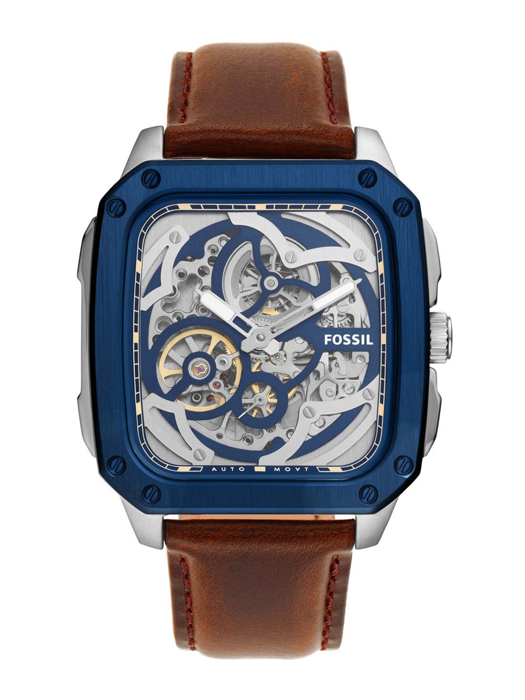 

Fossil Men Blue & Silver-Toned Inscription Analogue Watch BQ2571