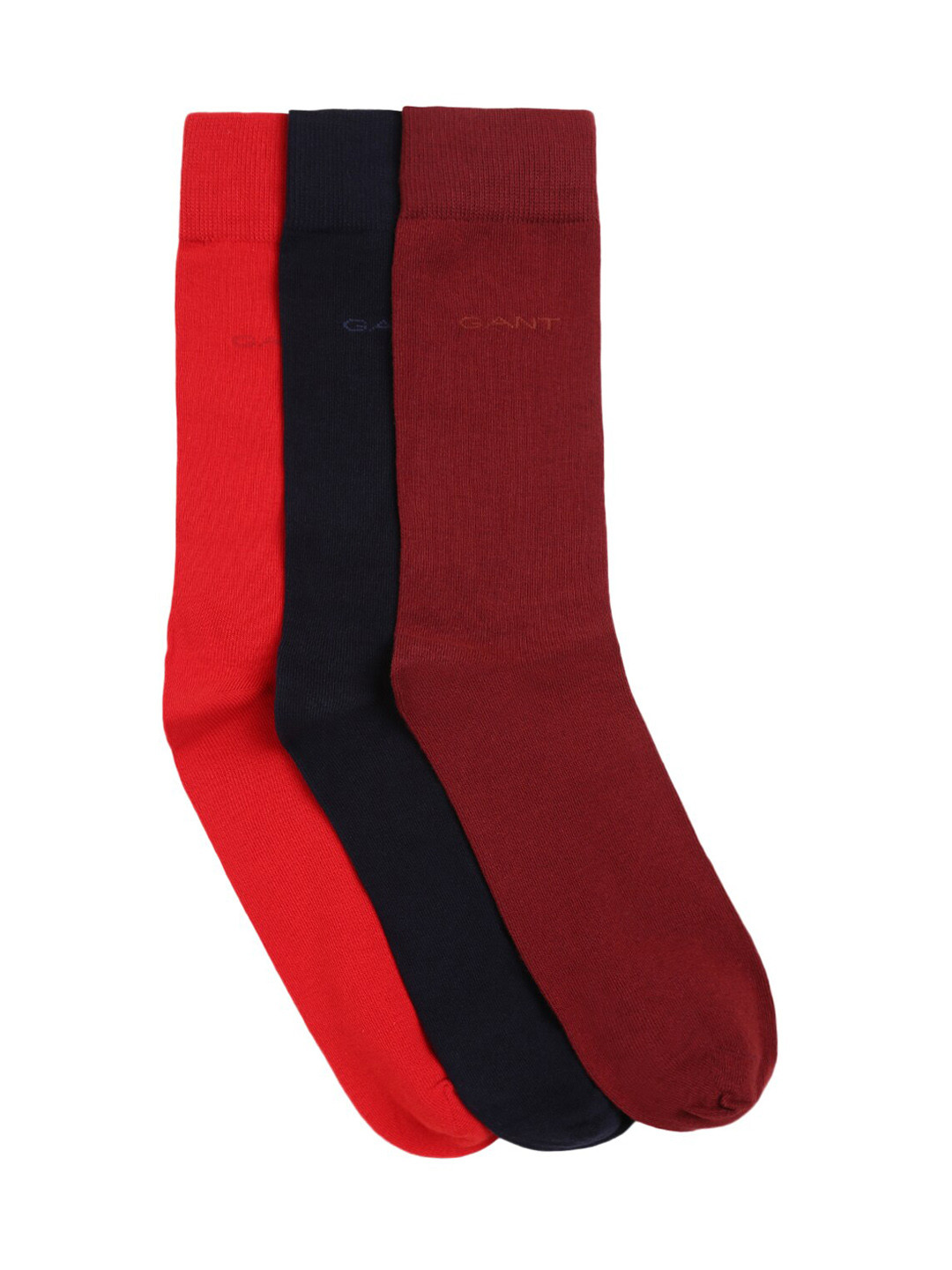 

GANT Men Pack Of 3 Solid Calf Length Socks, Red