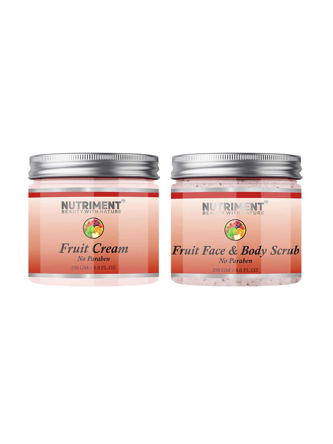 

Nutriment Fruit Scrub & Cream 250gm (Combo of 2), Transparent