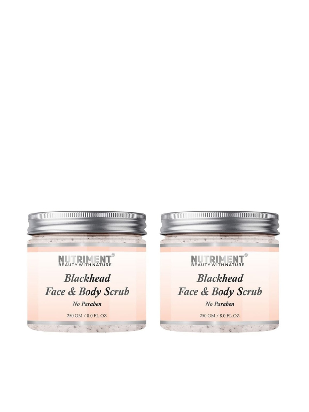 Nutriment BlackHead Face and Body Scrub, 250gm (Pack of 2), Transparent