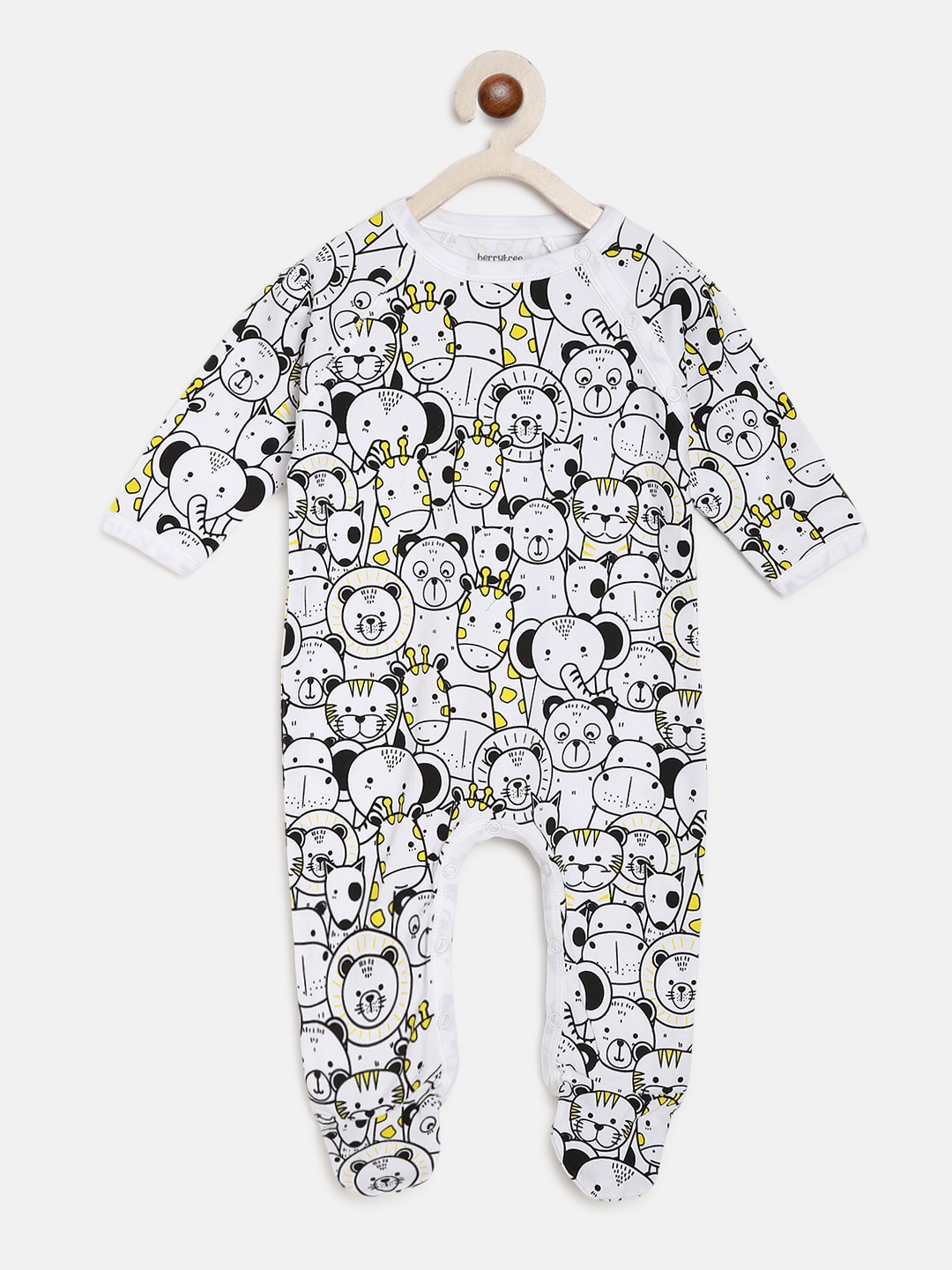 

berrytree Kids Black & White Printed Organic Cotton Sustainable Rompers