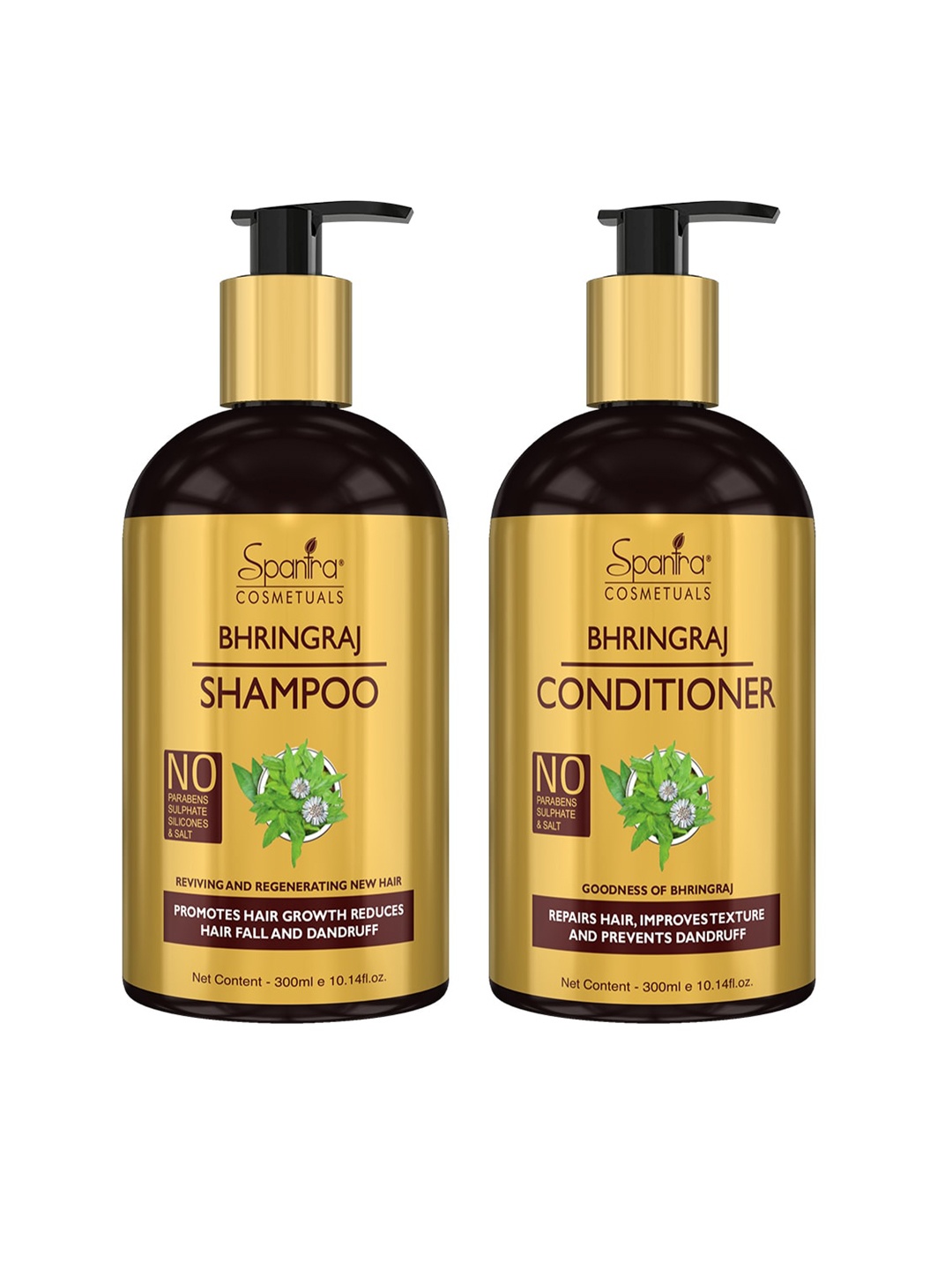 

Spantra Bhringraj Shampoo & Conditioner Combo 600 ml, Gold