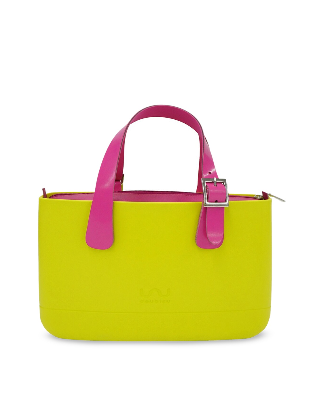 

Doubleu Lime Green Solid Handheld Bag