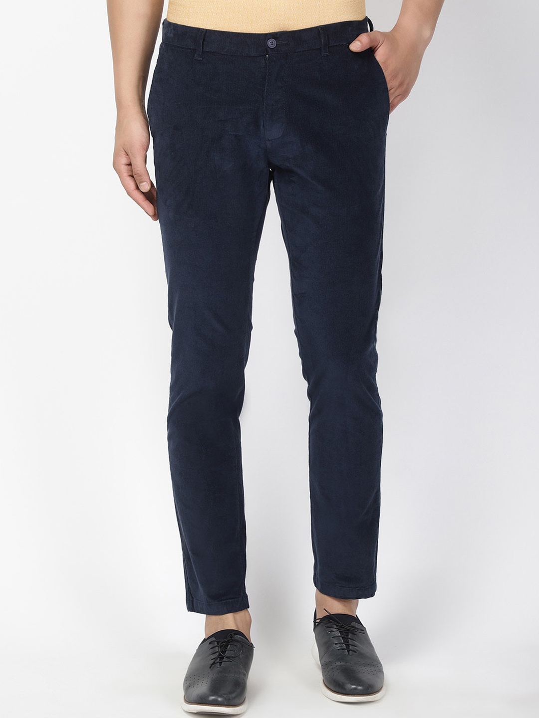 

Blackberrys Men Navy Blue Phoenix Skinny Fit Solid Regular Trousers