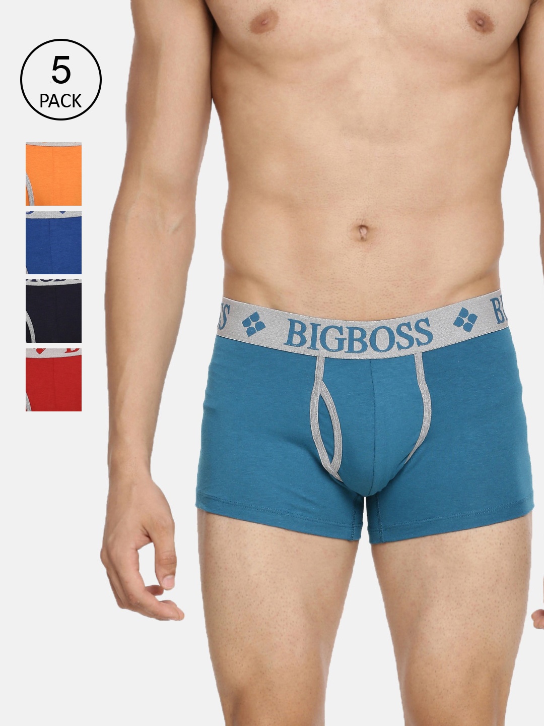 

Dollar Bigboss Men Pack of 5 Super Cushioned Waistband Trunk MJTR-16-R2-MACHINO, Assorted