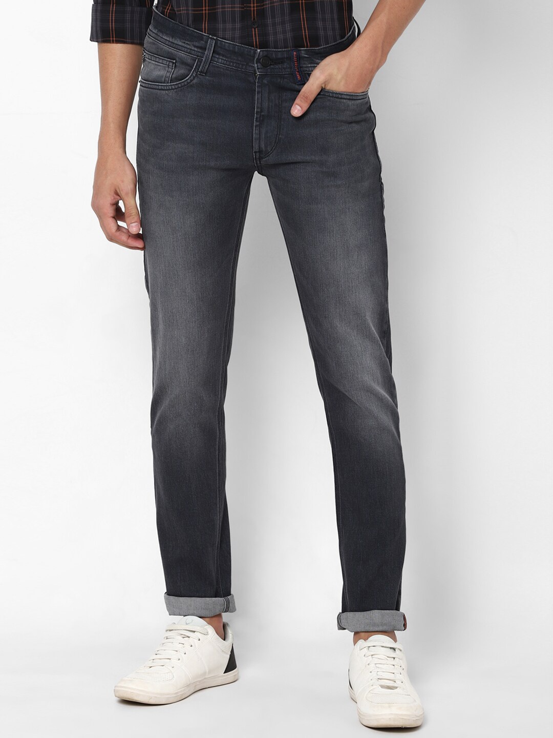 

Allen Solly Men Grey Skinny Fit Mid-Rise Clean Look Jeans