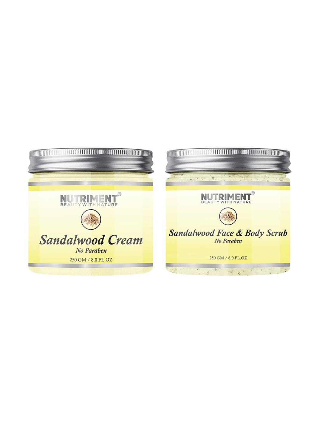 

Nutriment Sandalwood Scrub & Cream 250gram, (Combo Pack of 2), Transparent