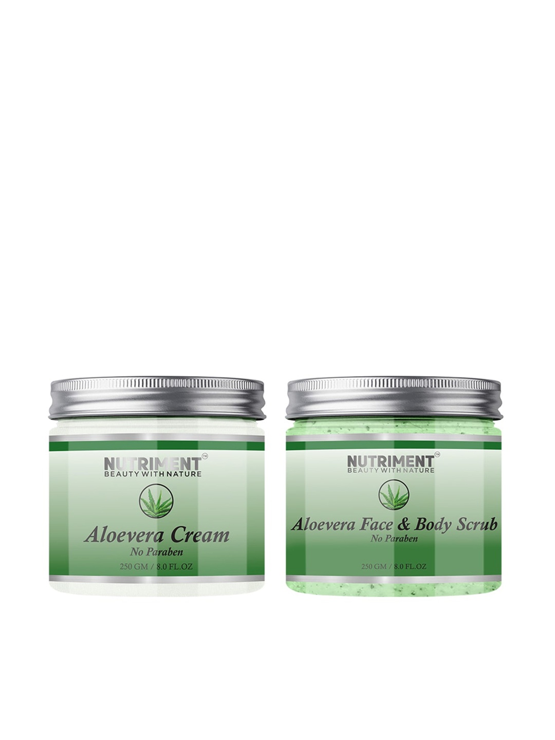 

Nutriment Aloevera Cream & Scrub 250gm (Combo of 2), Transparent
