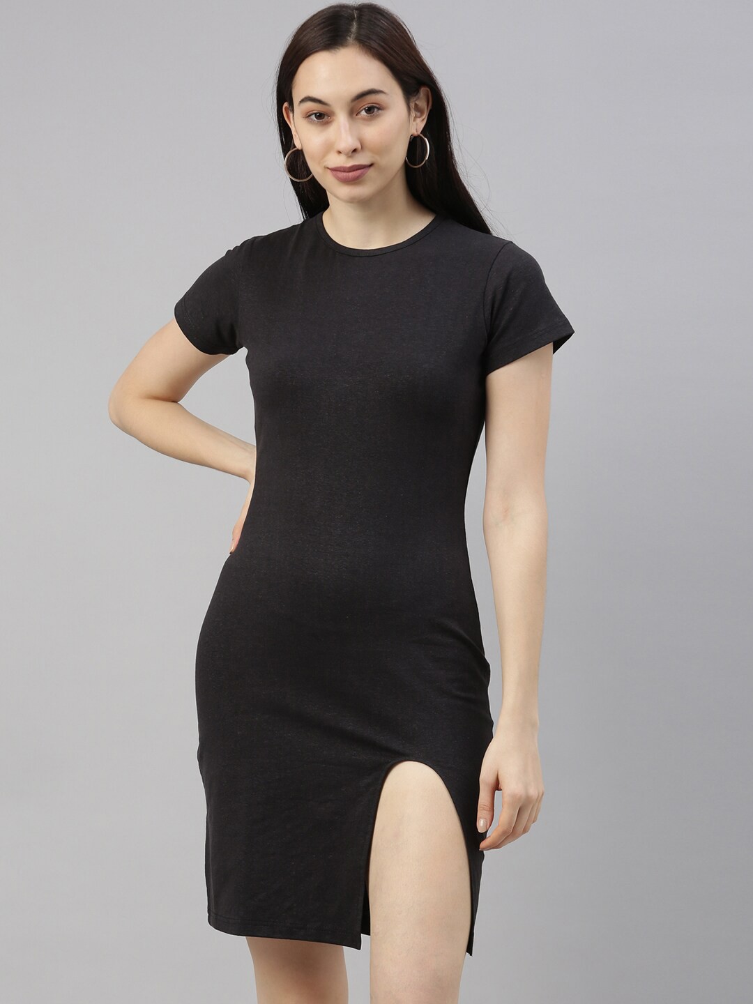 

Ecentric Women Black Eco-Friendly Organic Cotton T-shirt Dress